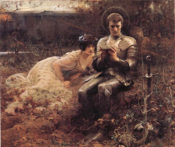 John William Waterhouse The Temptation of  Sir Percival